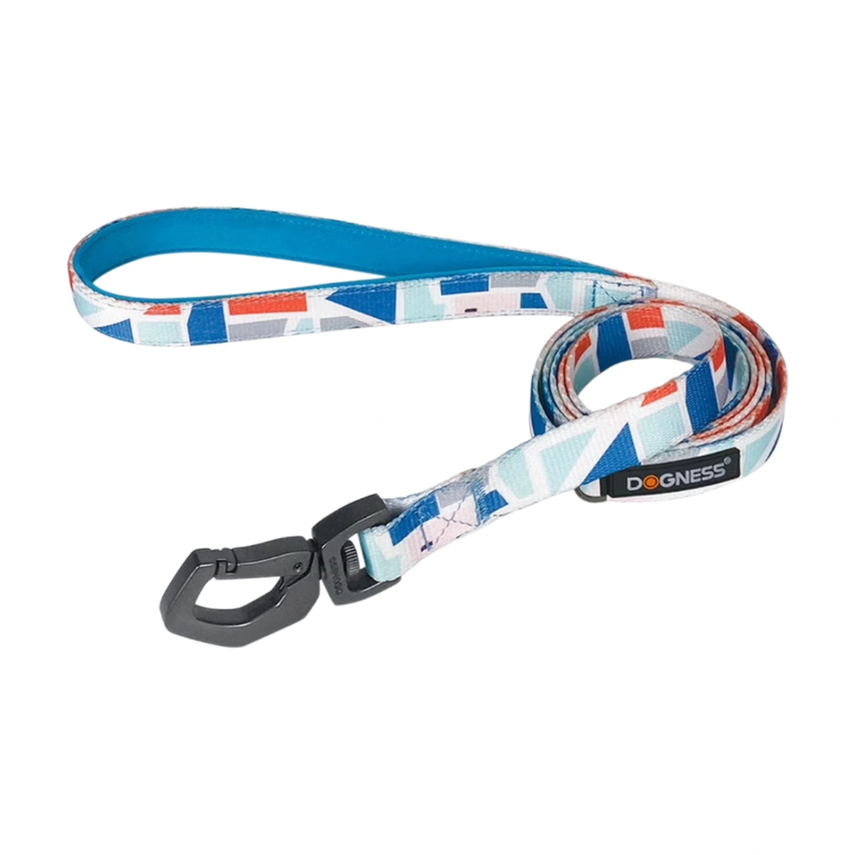 Mosaic Blue DOGNESS dog leash with metal clip