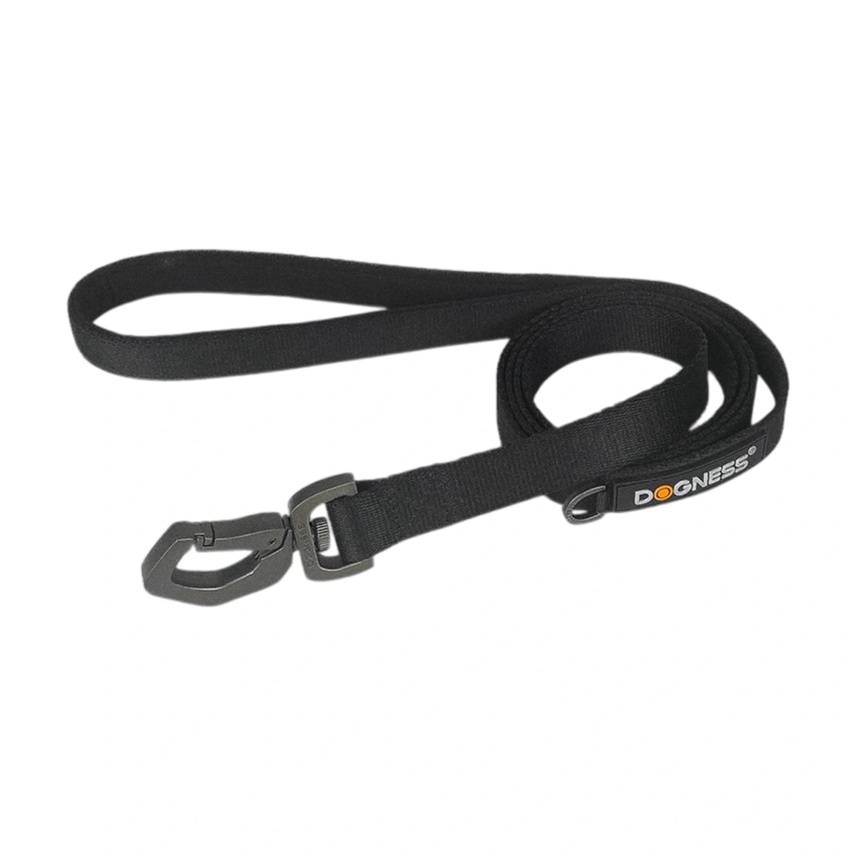 Onyx Black DOGNESS dog leash with metal clip