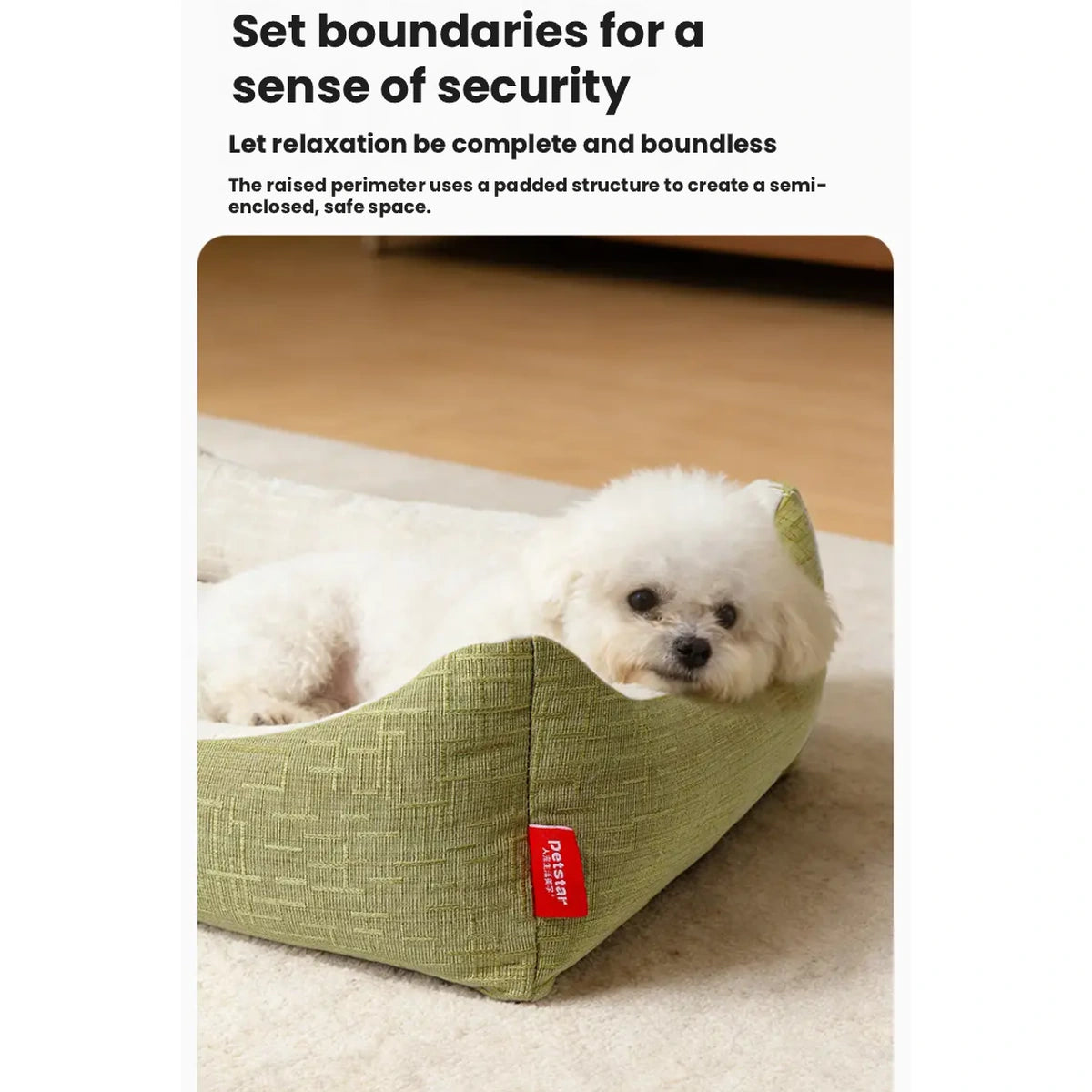 Small dog resting inside the Petstar square pet bed