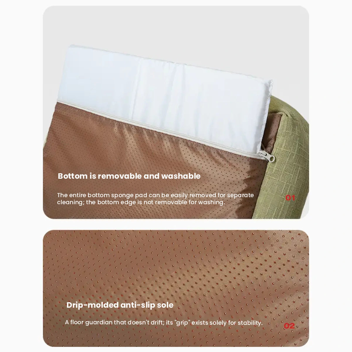 Removable bottom pad of the Petstar washable square bed