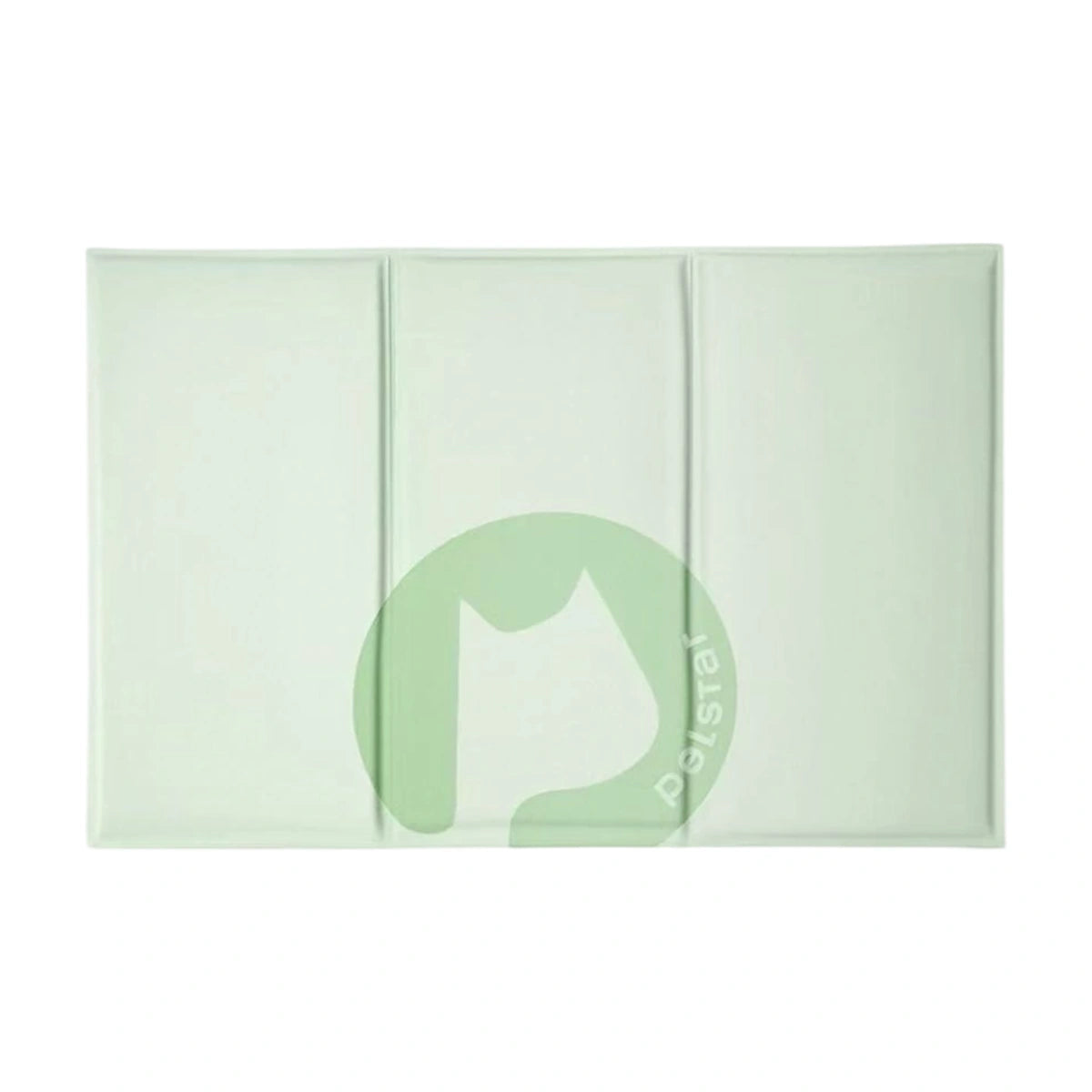 Larger pale green Petstar cooling pet mat with three fold seams