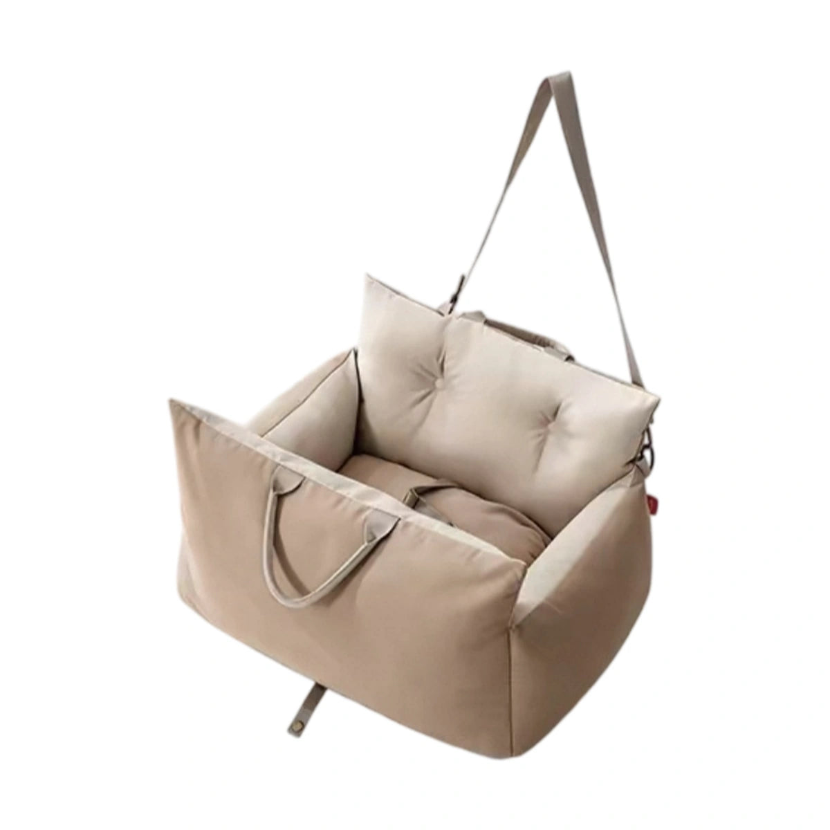Beige Petstar car pet bed with padded sides and carry straps