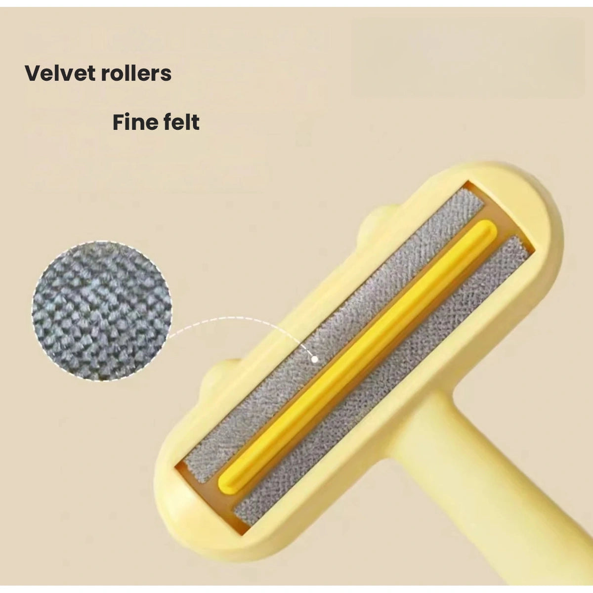 Close-up of the brush rollers and felt cleaning surfaces