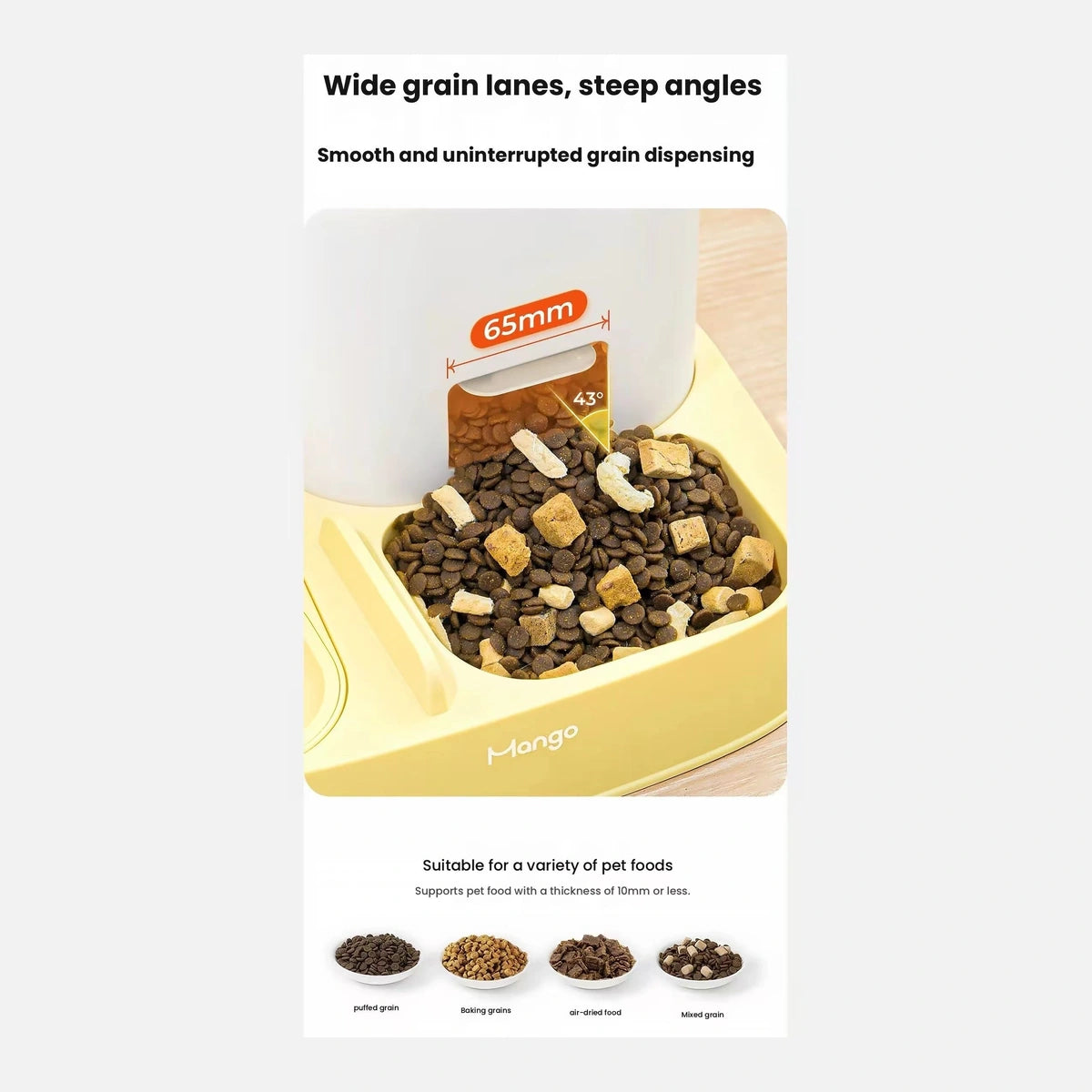 Dry kibble at the Mango feeder outlet