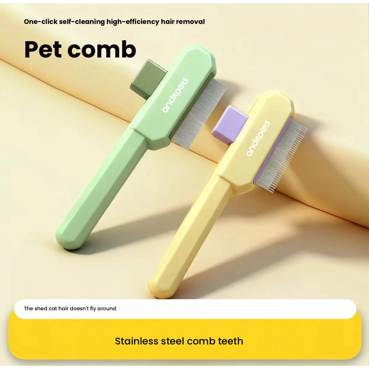 andipets combs shown with stainless steel tooth detail