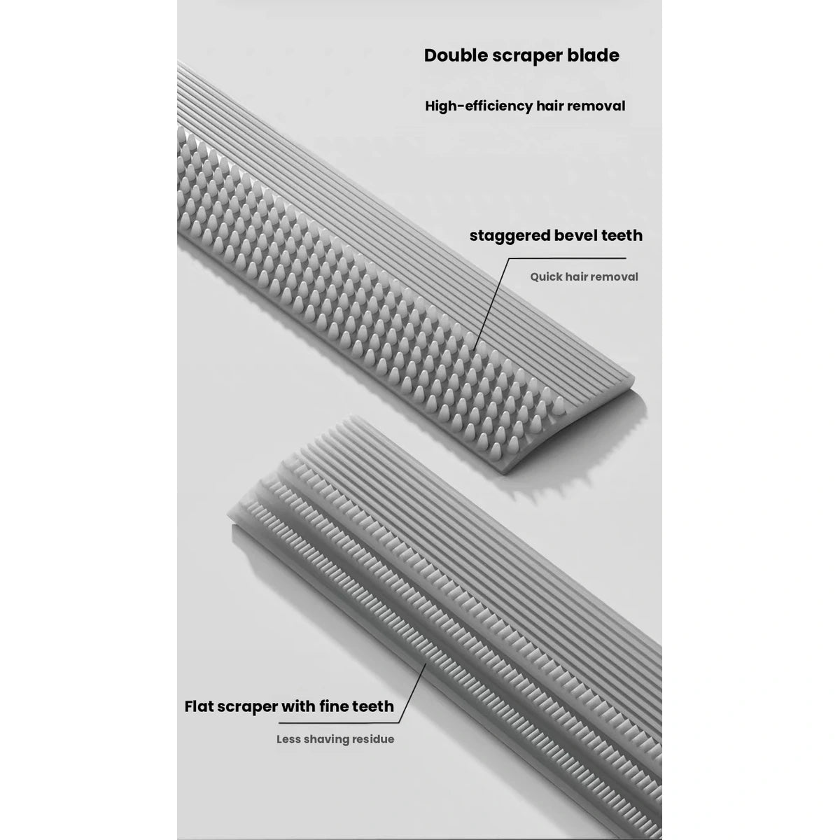Close-up of the pet vacuum comb teeth