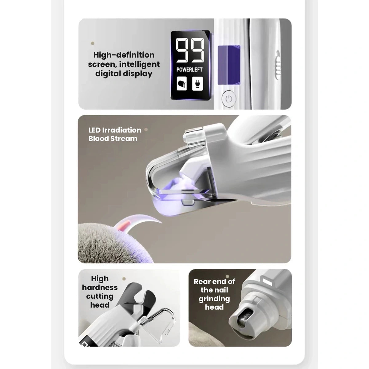 POPOCOLA nail tool showing clipping and grinding functions