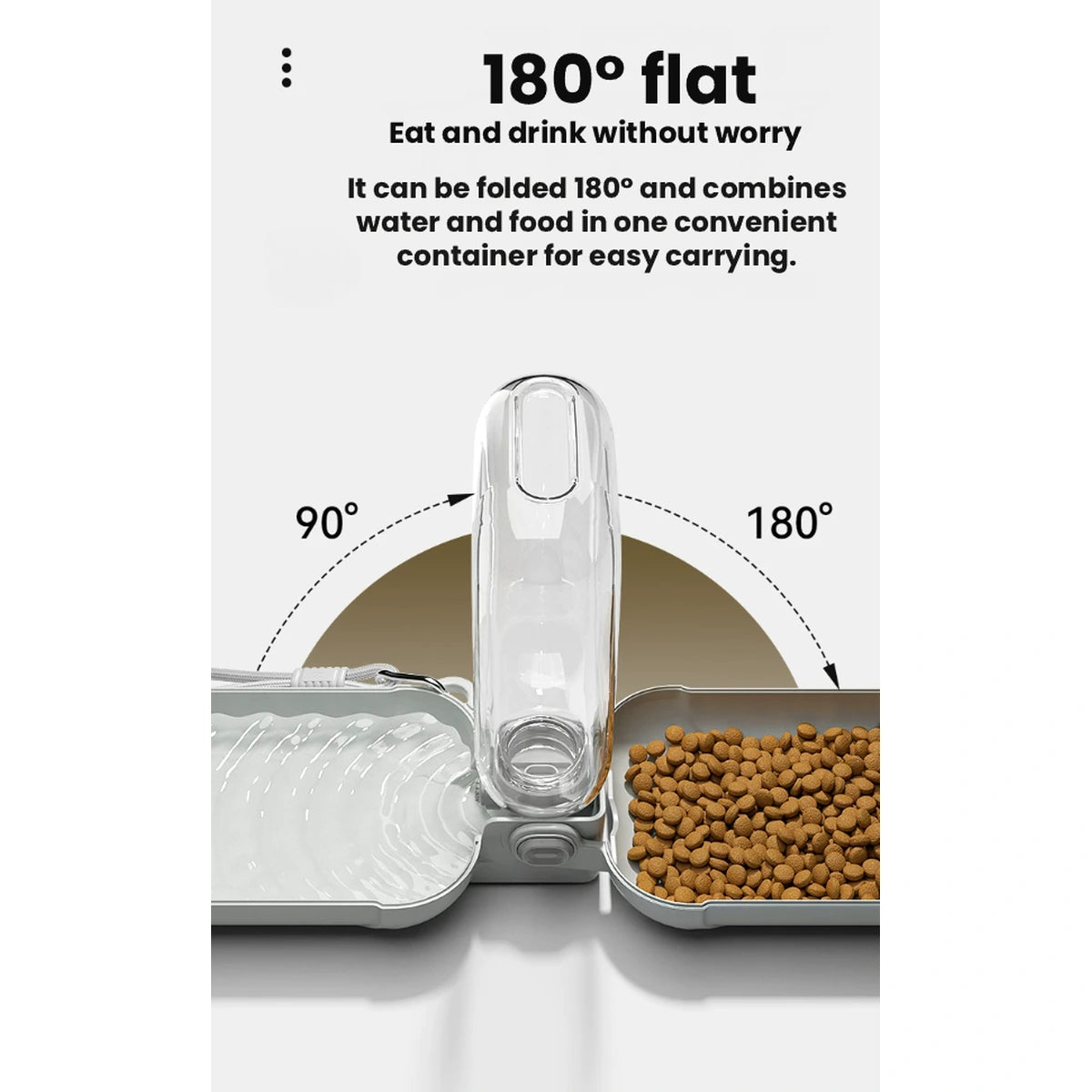 Diagram of the bottle folded flat and opened for feeding