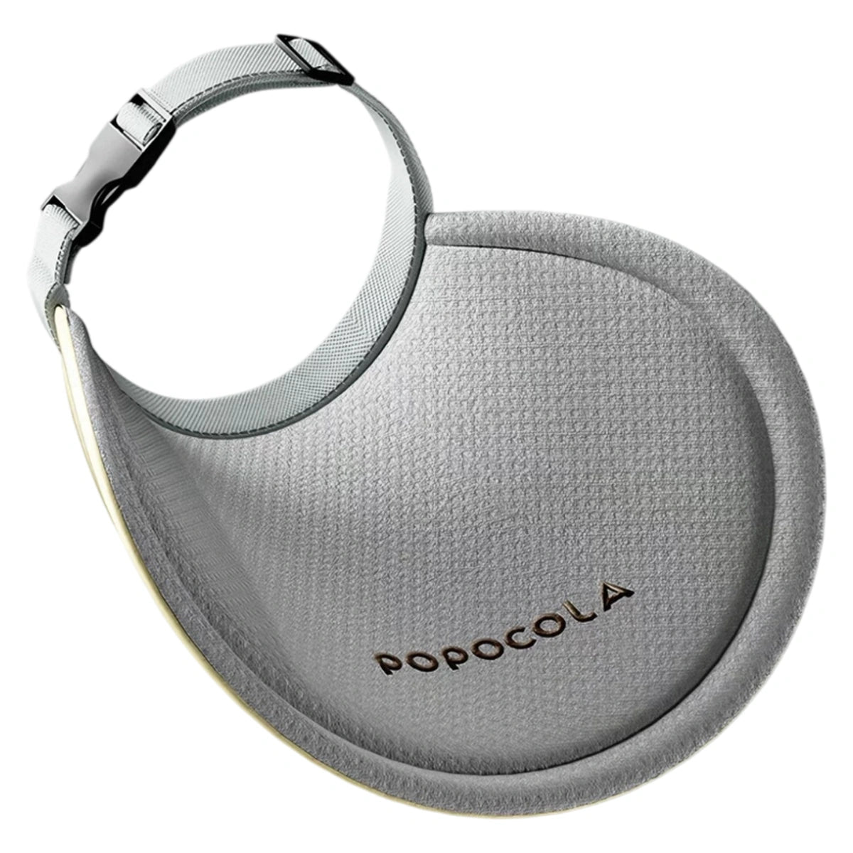 Grey POPOCOLA dog drool bib with adjustable neck strap