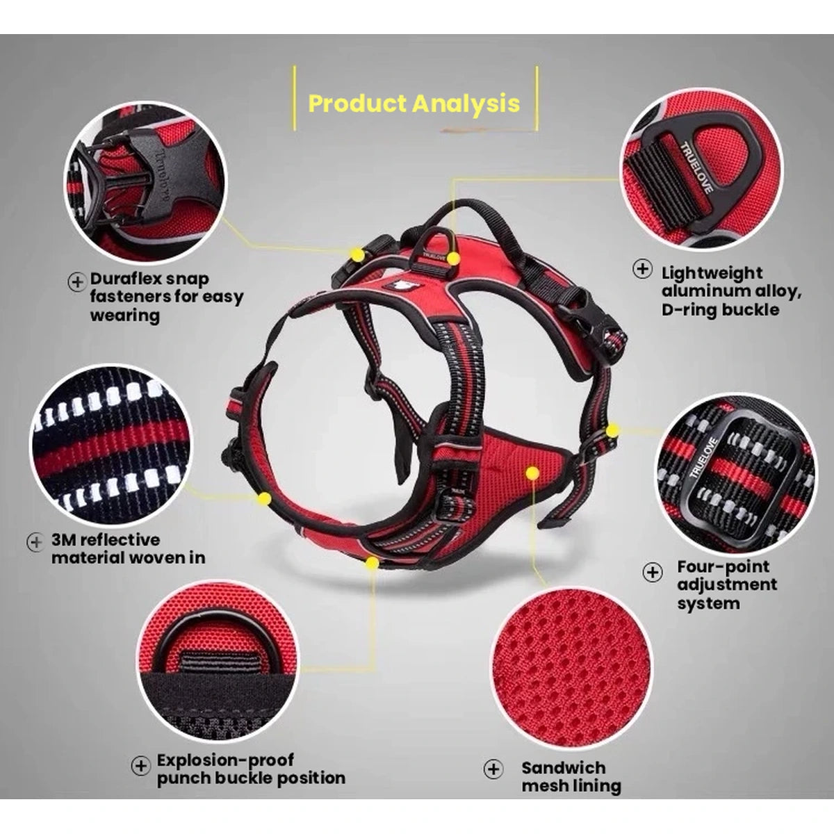 Truelove harness construction and adjustment diagram
