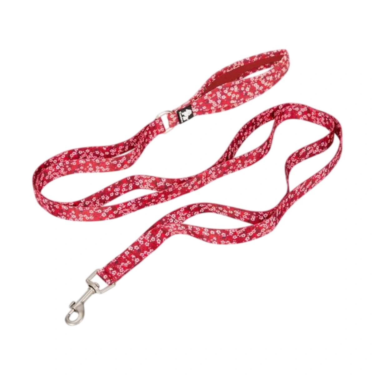 Red floral Truelove multi-handle dog leash