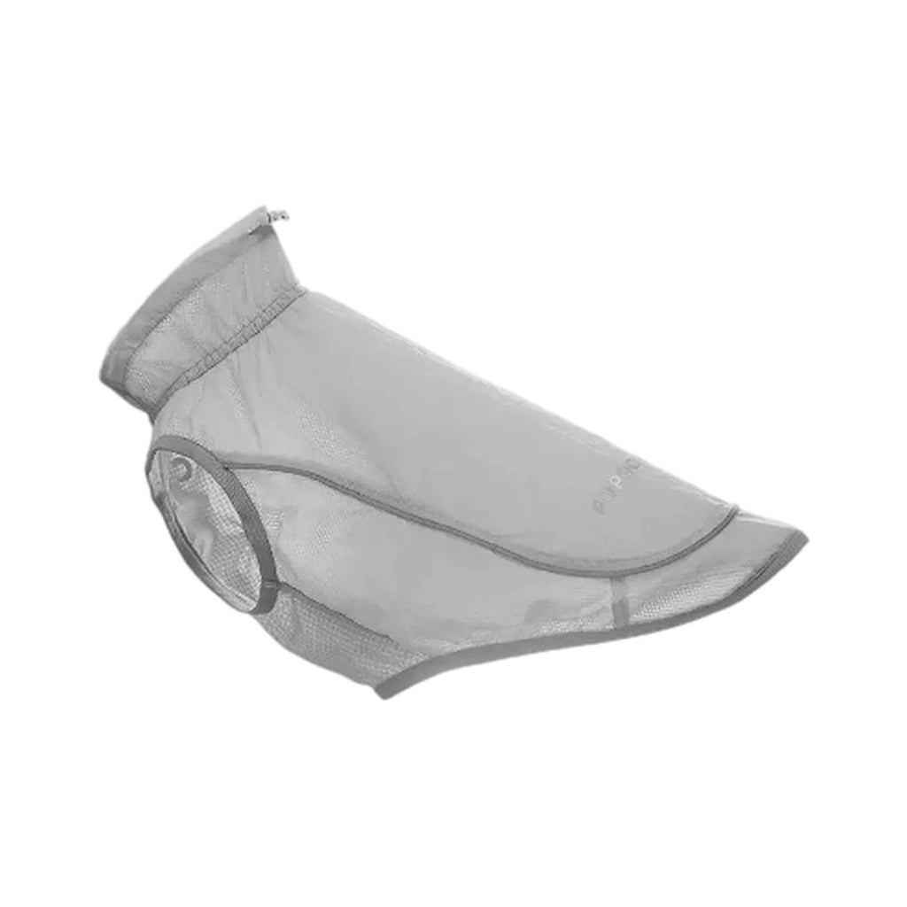 Grey lightweight dog vest shown flat