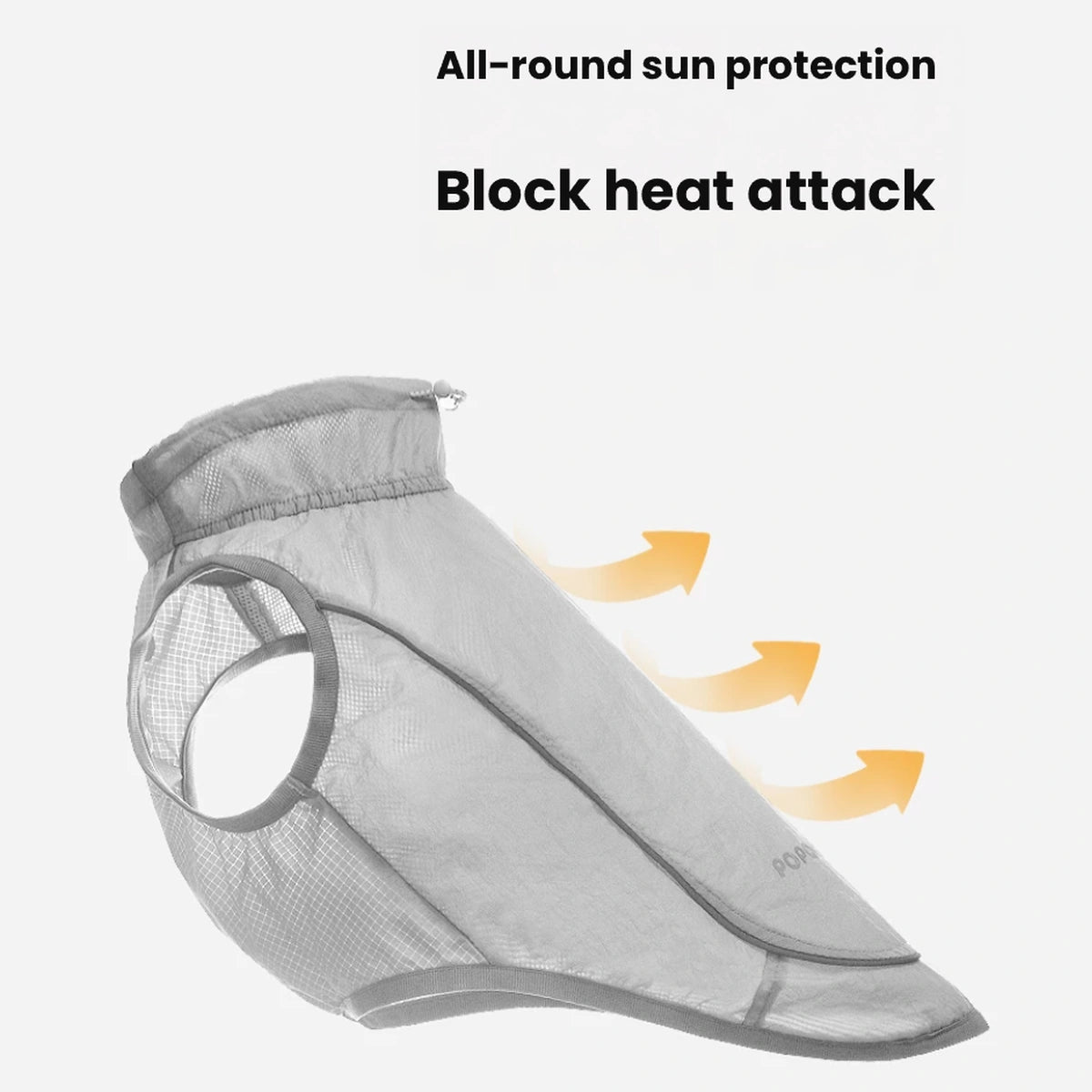 Grey dog vest diagram showing the body panel