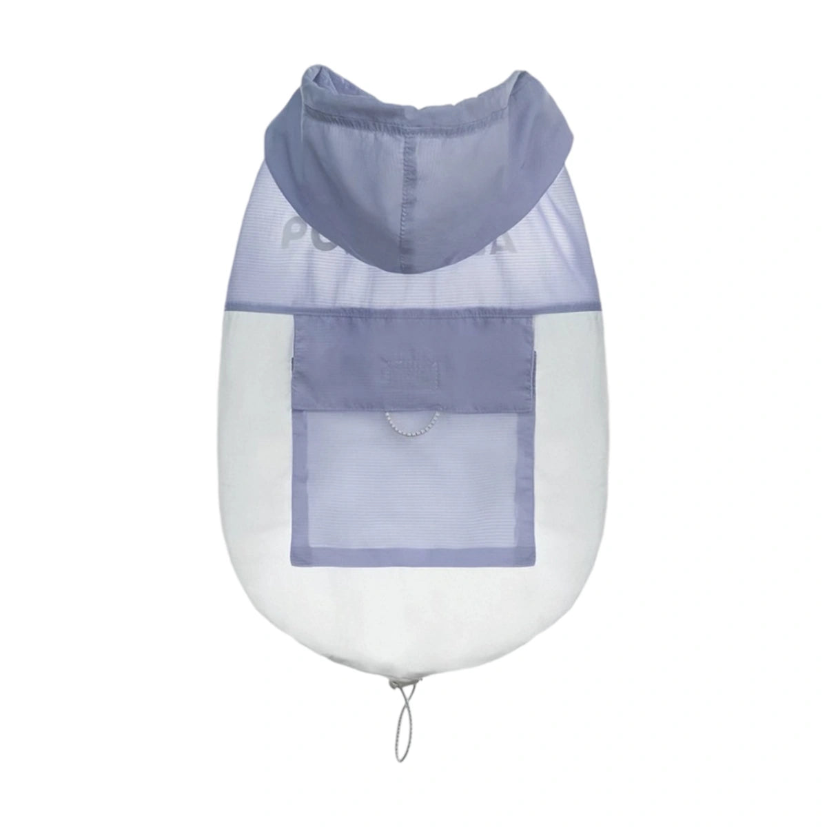 Lavender hooded dog cooling vest shown flat