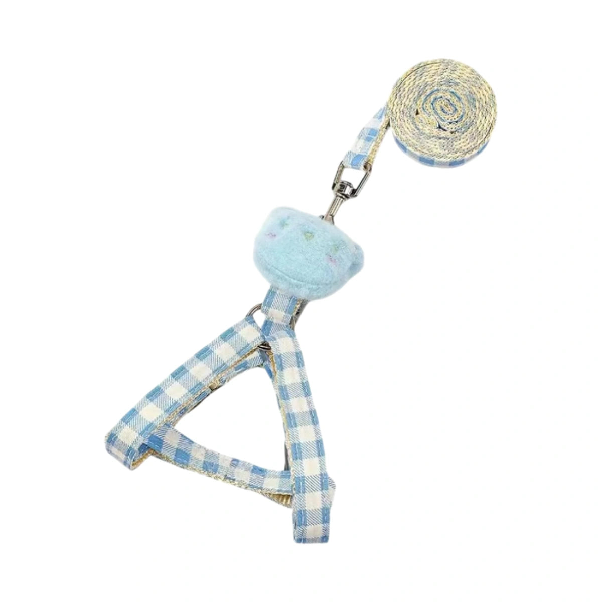 Blue checked harness and matching rolled lead