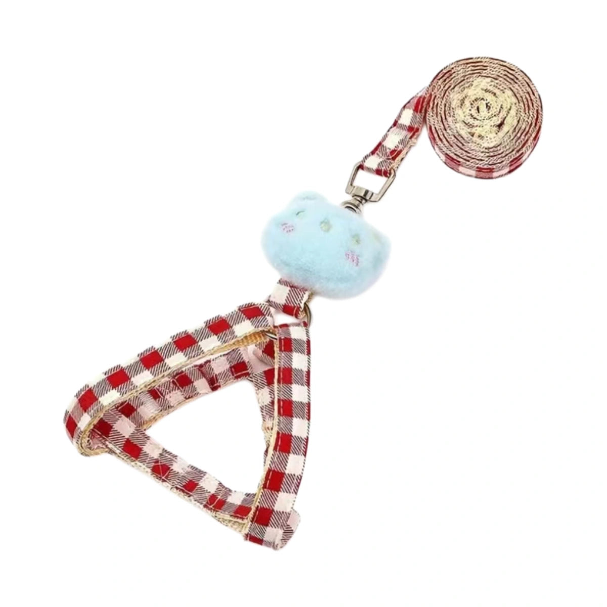 Red checked harness and matching rolled lead