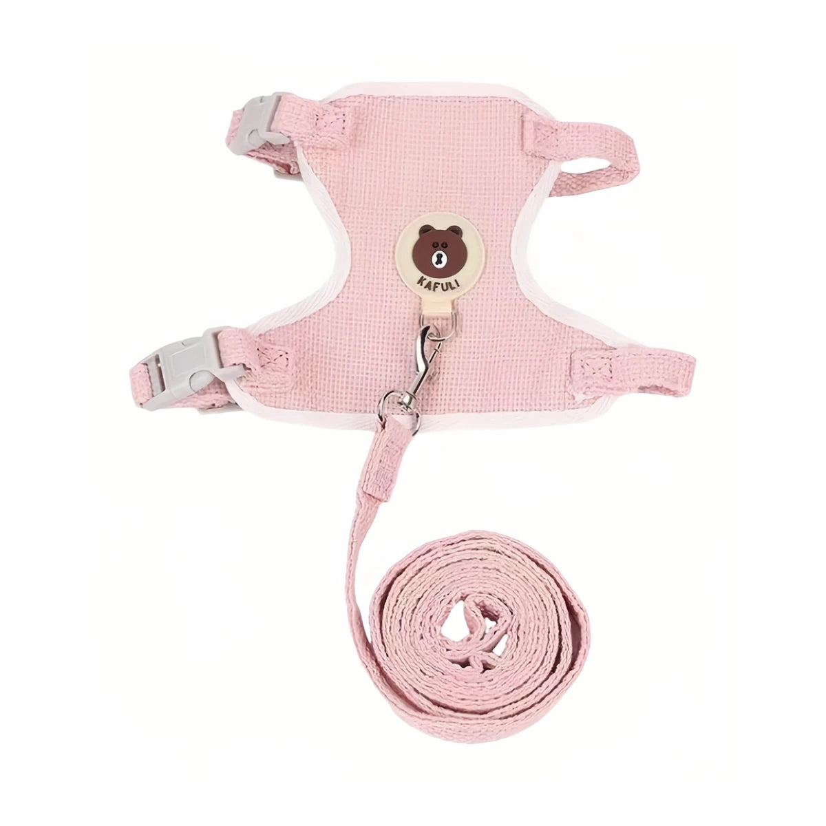Pink cat vest harness with matching leash
