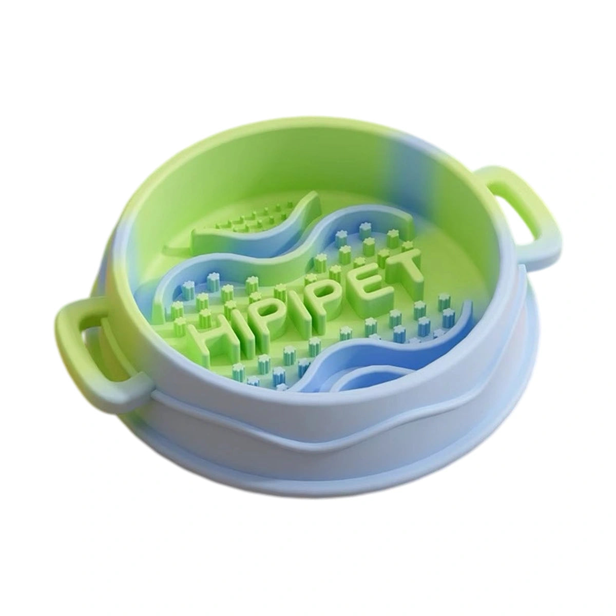 Green and blue Hipipet slow feeder bowl