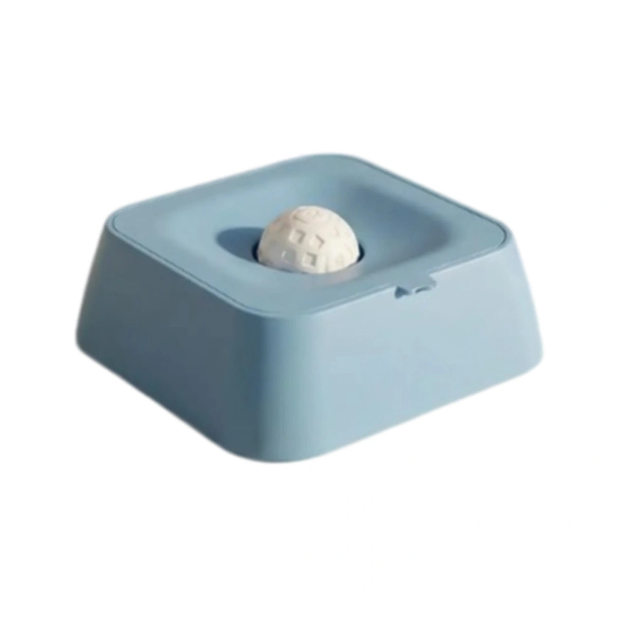 Blue silicone dog lick bowl with raised centre