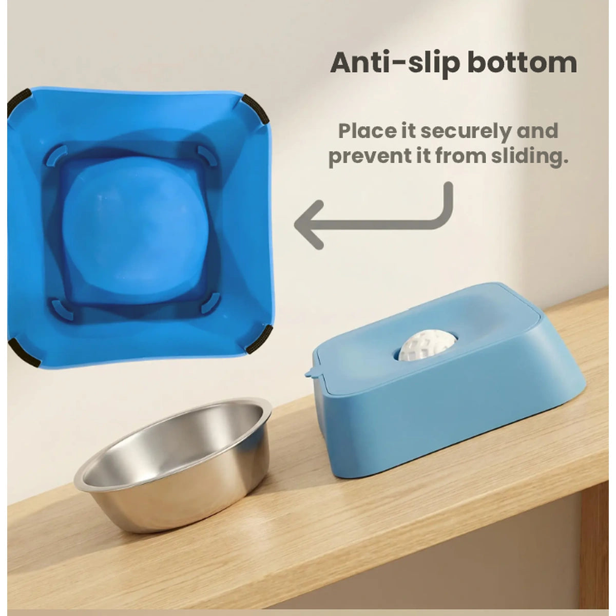 Blue lick bowl with removable bowl insert
