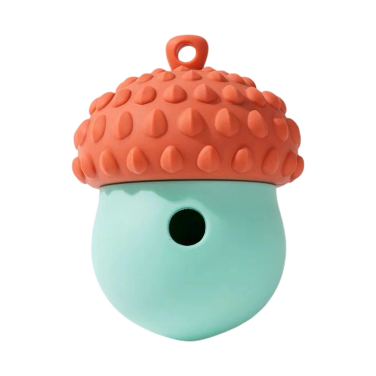 Pink and mint acorn-shaped treat ball