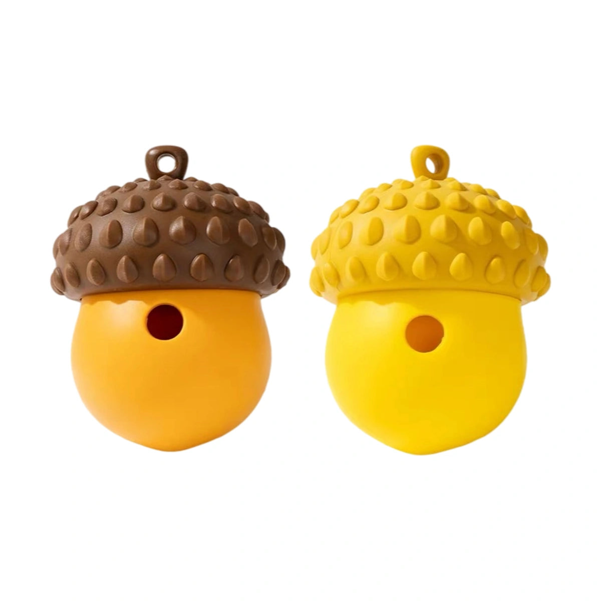 Brown and yellow acorn treat ball colour option