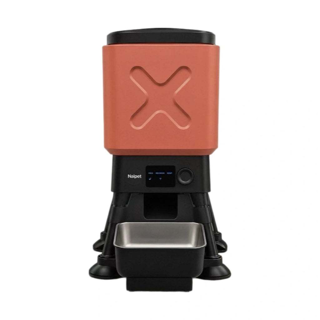 Red and black Naipet automatic dog feeder