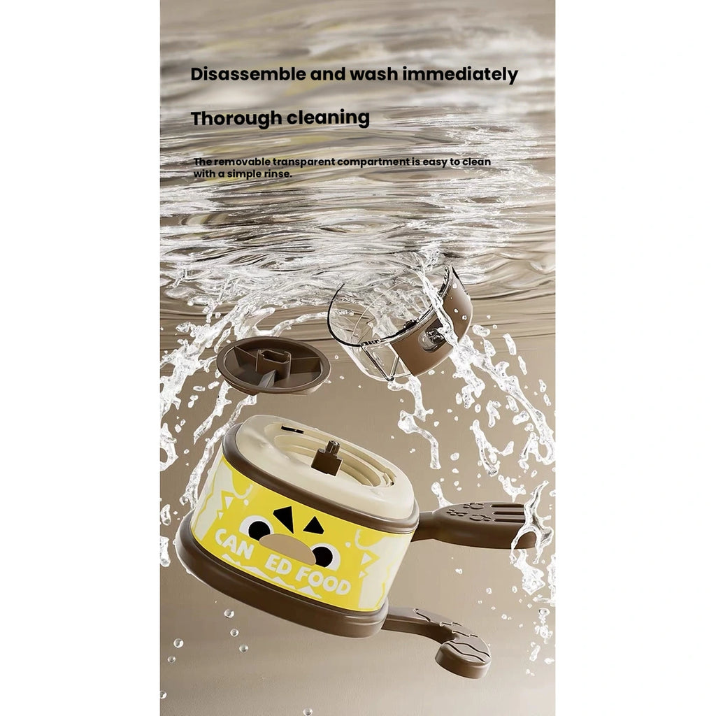 Pet treat dispenser shown near water