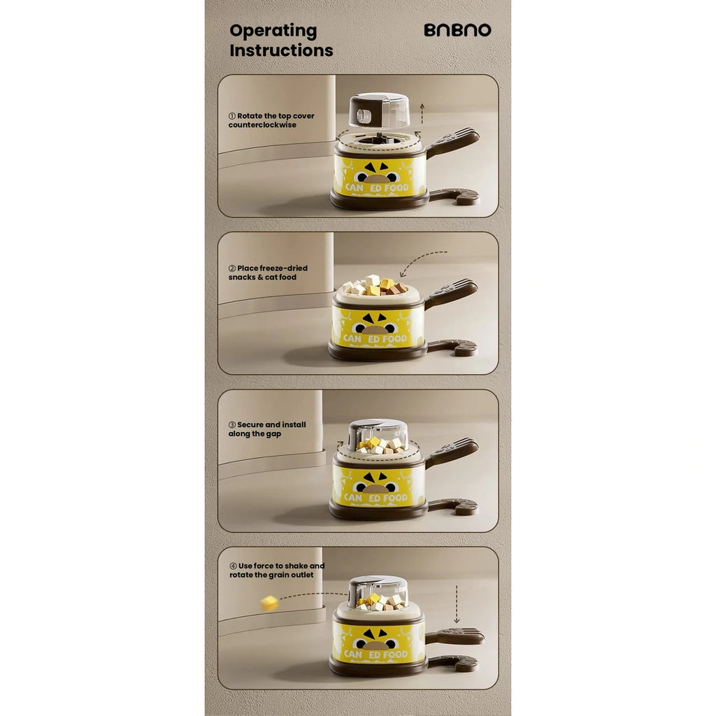BNBNO toy instructions showing food release