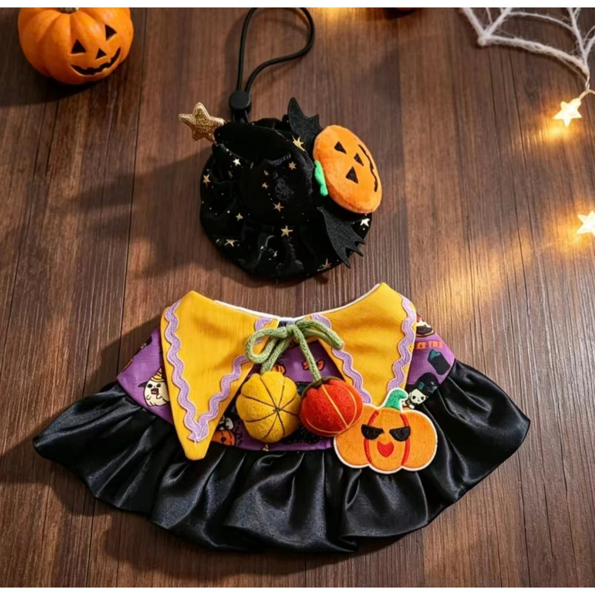 Pumpkin costume with orange bow and trim