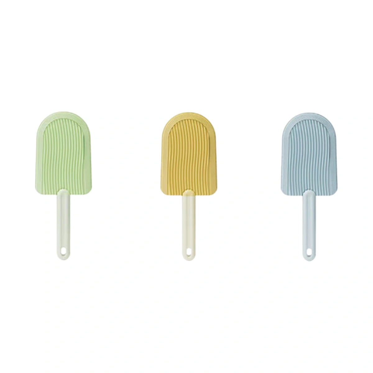 Green yellow and blue reusable pet hair brushes