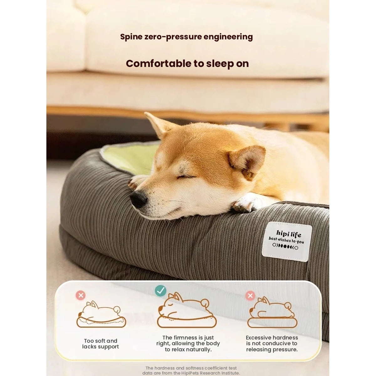 Dog sleeping on brown oval pet bed