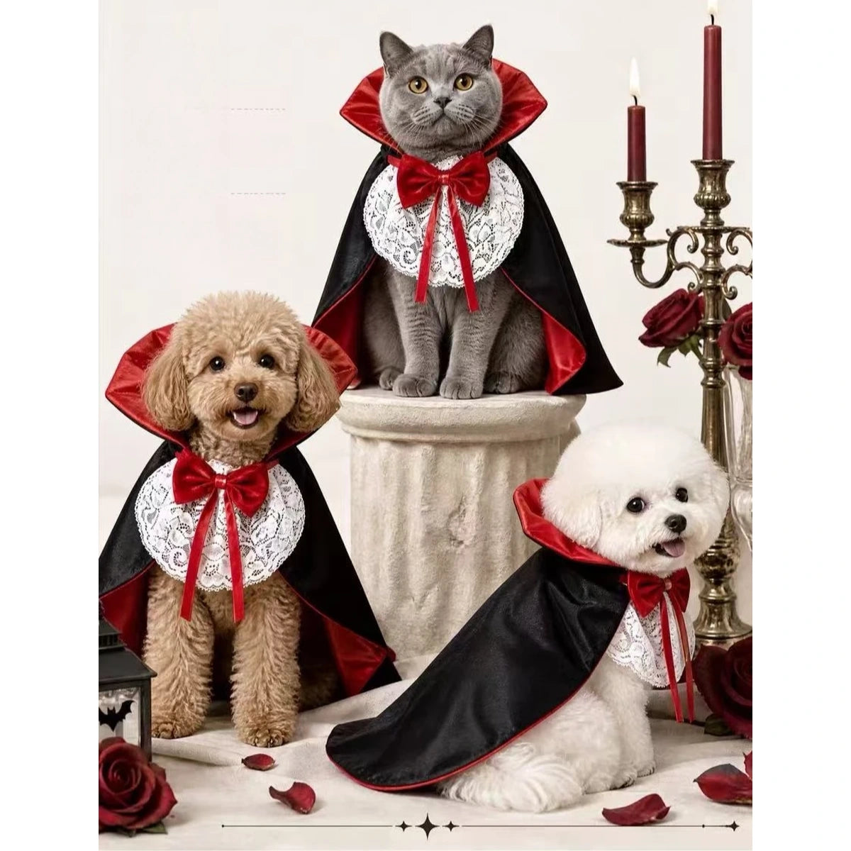 Dogs in Vampire, Wizard and Academy cape styles