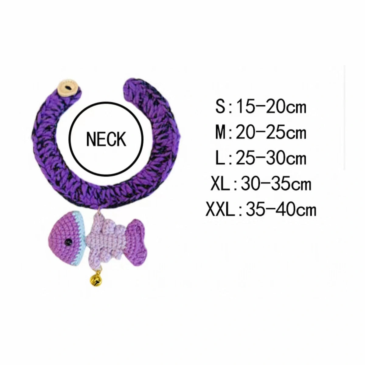 Halloween pet collar neck size chart