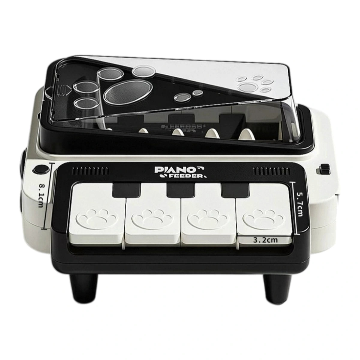 Piano-style interactive pet treat puzzle toy