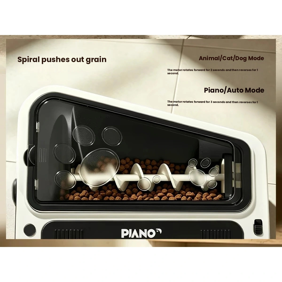 Treat compartment and keys of piano pet toy