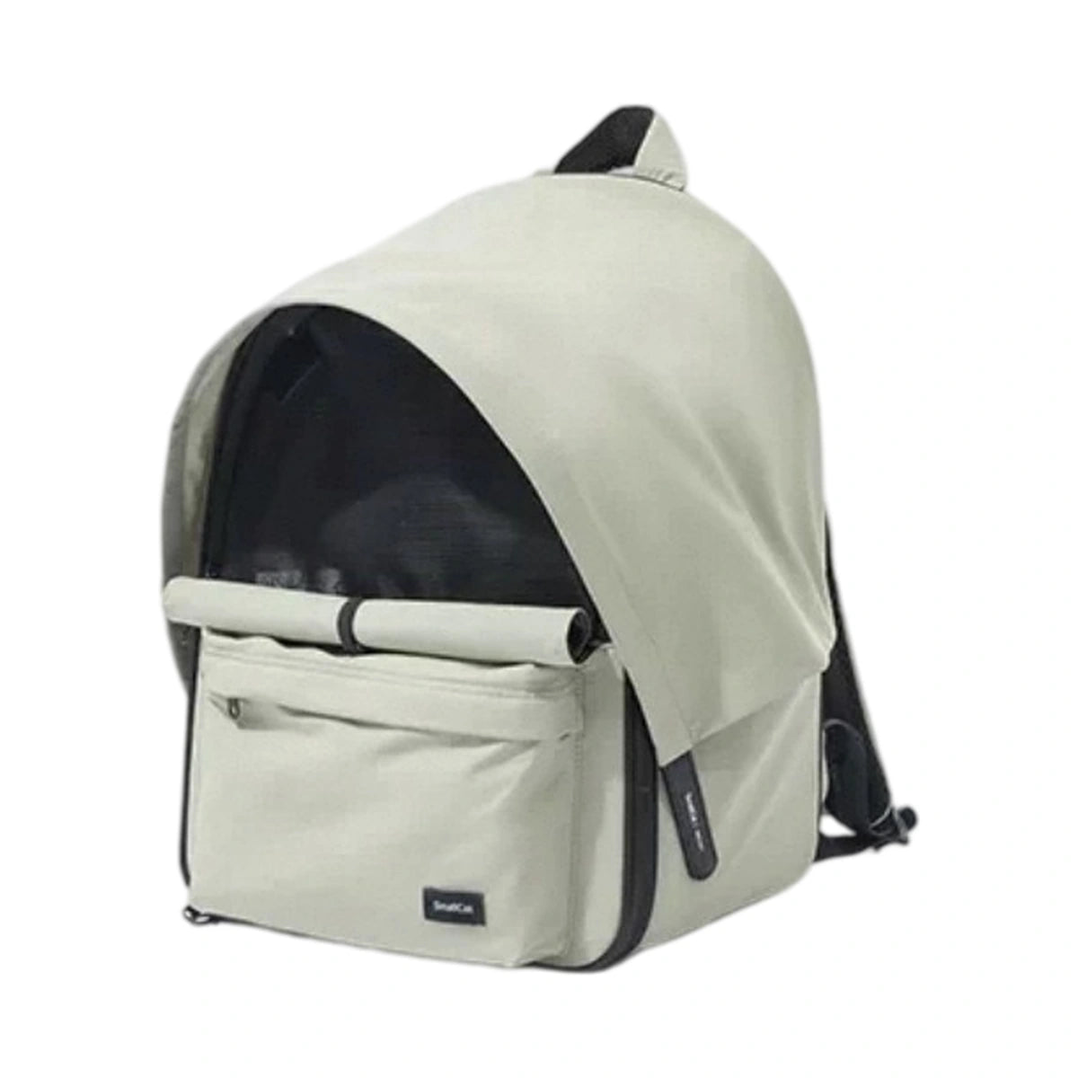 Grey SmallCat pet carrier backpack with front opening
