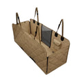 Brown Touchdog rear-seat pet cover laid flat with side panels