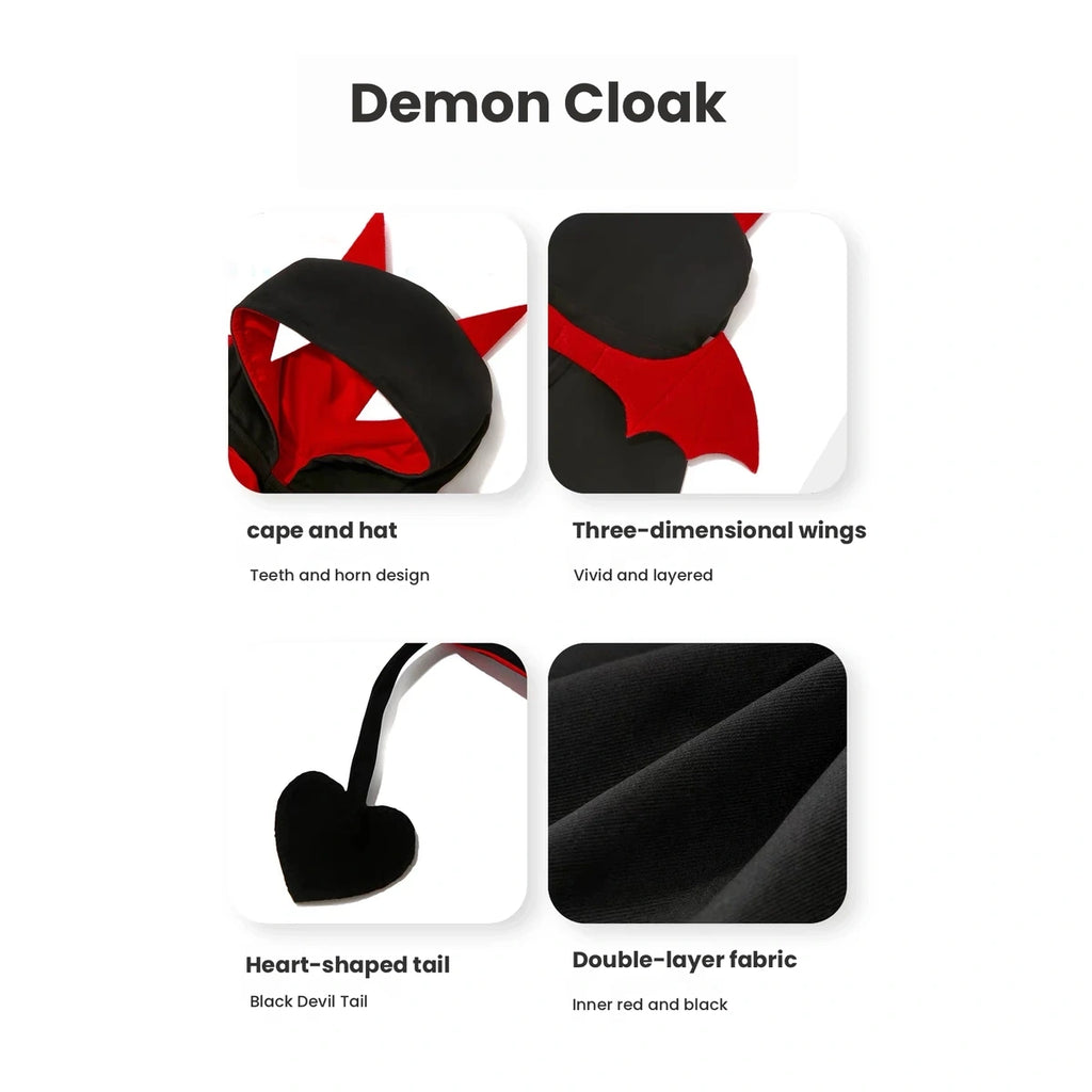 UFBemo devil cape panel showing headpiece, wings and tail