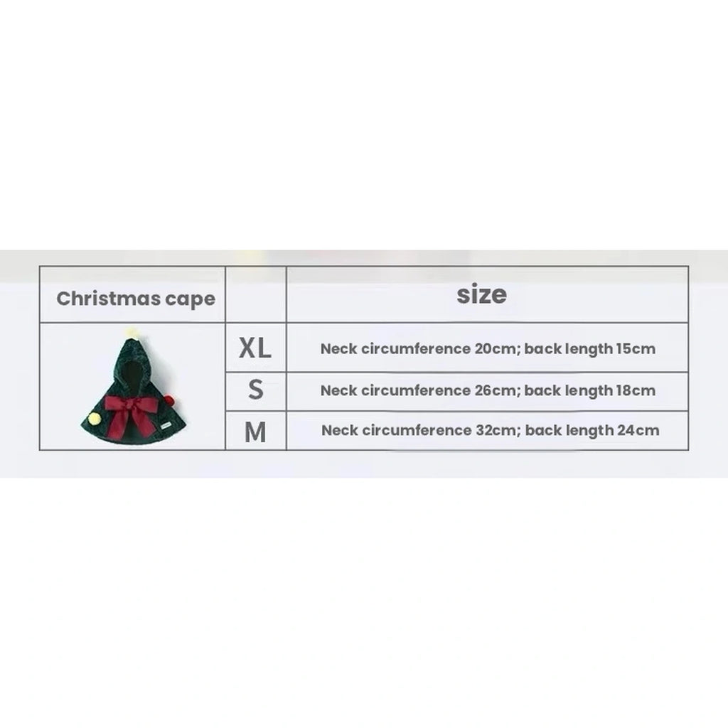 UFBemo Christmas-tree cape size-reference table