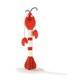 Red lobster-shaped UFBemo cat scratching post on round base