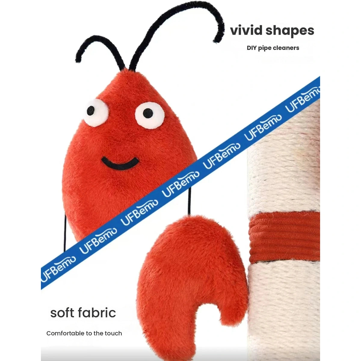 UFBemo lobster scratching post panel showing fabric details