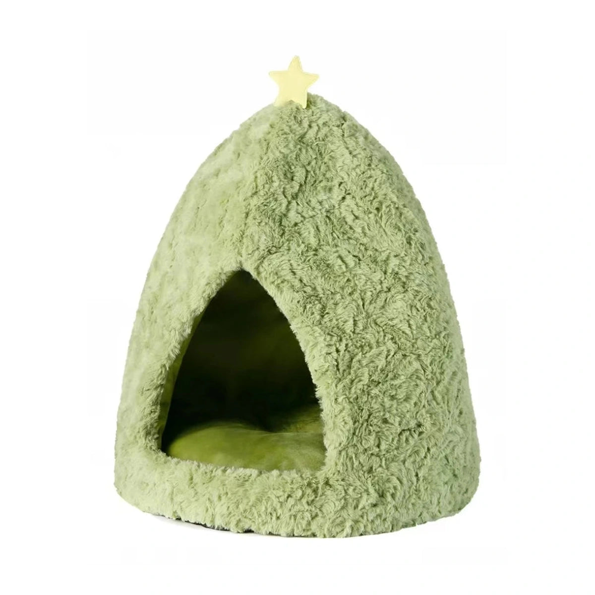 Green Christmas-tree shaped enclosed UFBemo pet house