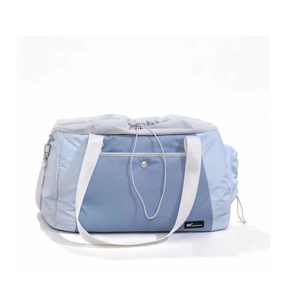 Blue UF crossbody pet carrier bag with shoulder strap