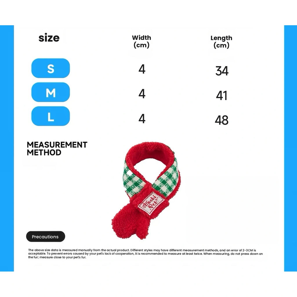 Mookipet scarf size-reference chart