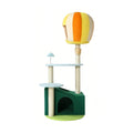 Green UFBemo cat tree with enclosed base and round platforms