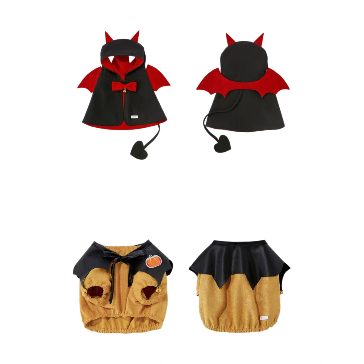 Front and back of UFBemo devil and pumpkin imp cape styles