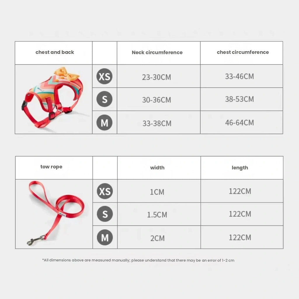 UFBemo harness size-reference table