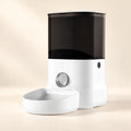 White Dogness F11 automatic pet feeder with dark food hopper