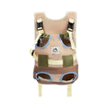 Khaki front-and-back pet carrier backpack, front view